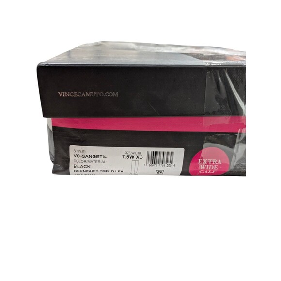 Vince Camuto Women's Sangeti Stacked Heel Knee High Boot, Black Leather 7.5 - Picture 10 of 10